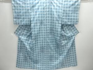 アンティーク　格子模様本場大島紬着物(染)